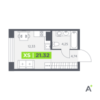 Студия № 633 Корп.: 1 , Секция 9  в ЖК Аквилон Солар Парк