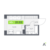 Студия № 444 Корп.: 1 , Секция 7  в ЖК Аквилон Солар Парк