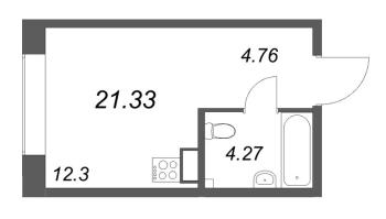 Студия № 444 Корп.: 1 , Секция 7  в ЖК Аквилон Солар Парк