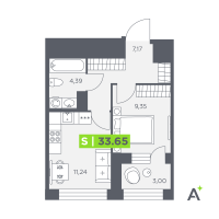 1 ккв № 365 Корп.: 1 , Секция 6  в ЖК Аквилон Солар Парк