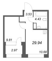 1 ккв № 814 Корп.: 1 , Секция 11  в ЖК Аквилон Солар Парк