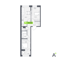 3 ккв (Евро) № 101 Корп.: 1 , Секция 2  в ЖК Аквилон Солар Парк
