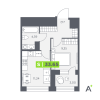 1 ккв № 167 Корп.: 1 , Секция 3  в ЖК Аквилон Солар Парк