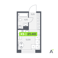 Студия № 772 Корп.: 1 , Секция 11  в ЖК Аквилон Солар Парк