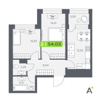 2 ккв № 897 Корп.: 1 , Секция 12  в ЖК Аквилон Солар Парк