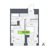 1 ккв № 377 Корп.: 1 , Секция 6  в ЖК Аквилон Солар Парк