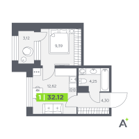 1 ккв № 526 Корп.: 1 , Секция 7  в ЖК Аквилон Солар Парк