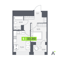 1 ккв № 179 Корп.: 1 , Секция 3  в ЖК Аквилон Солар Парк