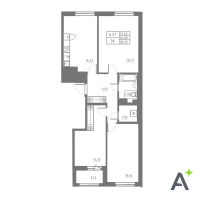 4 ккв (Евро) № 379 Корп.: 1 , Секция 6  в ЖК Аквилон Solar