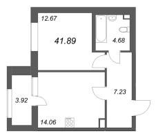 1 ккв № 219 Корп.: 1 , Секция 4  в ЖК Аквилон Солар