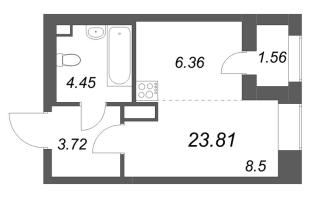 Студия № 162 Корп.: 1 , Секция 3  в ЖК Аквилон Solar