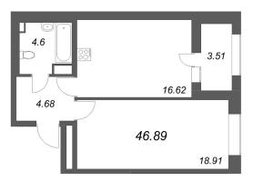 2 ккв (Евро) № 265 Корп.: 1 , Секция 4  в ЖК Аквилон Солар
