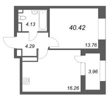2 ккв (Евро) № 239 Корп.: 1 , Секция 4  в ЖК Аквилон Solar