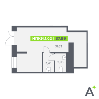 К. пом № НППКИ.1.02 Корп.: 1 , Секция 1  в ЖК Аквилон Солар