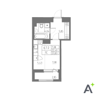 Студия № 395 Корп.: 1 , Секция 6  в ЖК Аквилон Solar