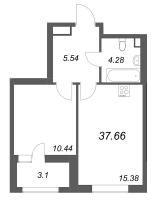 1 ккв № 371 Корп.: 1 , Секция 6  в ЖК Аквилон Solar