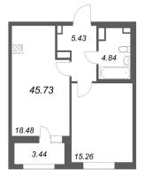 2 ккв (Евро) № 78 Корп.: 1 , Секция 2  в ЖК Аквилон Солар