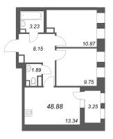 2 ккв № 205 Корп.: 1 , Секция 3  в ЖК Аквилон Solar