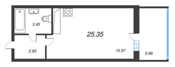 Студия № 842 Корп.: 2.1 Уч. 3-9 , Секция 7  в ЖК Аквилон Stories