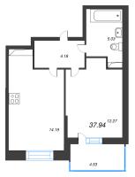 1 ккв № 46 Корп.: 3.1 Уч. 1-2/10-13 , Секция 1  в ЖК Аквилон Stories