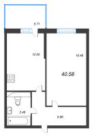 1 ккв № 126 Корп.: 3.1 Уч. 1-2/10-13 , Секция 1  в ЖК Аквилон Stories