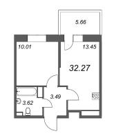 1 ккв № 435 Корп.: 1.1 , Секция 4  в ЖК Аквилон Stories