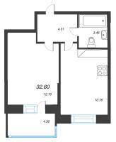 1 ккв № 326 Корп.: 3 Уч. 1-2/10-13 , Секция 2  в ЖК Аквилон Stories