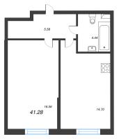1 ккв № 1412 Корп.: 3 Уч. 1-2/10-13 , Секция 12  в ЖК Аквилон Stories