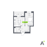 1 ккв № 133 Корп.: 1 , Секция 2  в ЖК Аквилон Верба