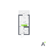 Студия № 567 Корп.: 1 , Секция 5  в ЖК Аквилон Verba