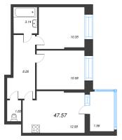2 ккв № 632 Корп.: 1 , Секция 6  в ЖК Аквилон Верба