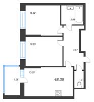 2 ккв № 17 Корп.: 1 , Секция 1  в ЖК Аквилон Верба