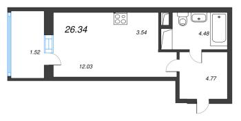 Студия № 41 Корп.: 1 , Секция 1  в ЖК Аквилон Верба