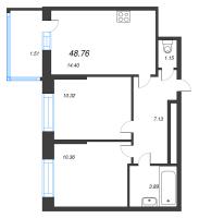 2 ккв № 7 Корп.: 1 , Секция 1  в ЖК Аквилон Верба