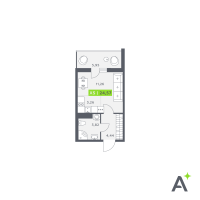 Студия № 143 Корп.: 1 , Секция 2  в ЖК Аквилон Verba