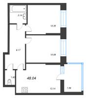 2 ккв № 592 Корп.: 1 , Секция 6  в ЖК Аквилон Верба