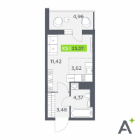 Студия № 341 Корп.: 1 , Секция 3  в ЖК Аквилон Верба