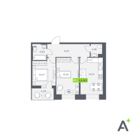 2 ккв № 4 Корп.: 1 , Секция 1  в ЖК Аквилон Verba