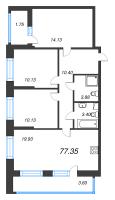 4 ккв (Евро) № 585 Корп.: 1 , Секция 6  в ЖК Аквилон Верба