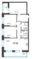 4 ккв (Евро) № 625 Корп.: 1 , Секция 6  в ЖК Аквилон Верба