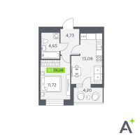 1 ккв № 32 Корп.: 1 , Секция 1  в ЖК Аквилон Verba