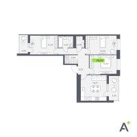 4 ккв (Евро) № 371 Корп.: 1 , Секция 4  в ЖК Аквилон Verba