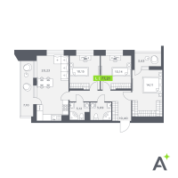 4 ккв (Евро) № 675 Корп.: 1 , Секция 6  в ЖК Аквилон Verba