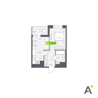 1 ккв № 648 Корп.: 1 , Секция 6  в ЖК Аквилон Verba