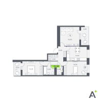 3 ккв № 272 Корп.: 1 , Секция 3  в ЖК Аквилон Verba