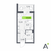 Студия № 260 Корп.: 1 , Секция 3  в ЖК Аквилон Verba