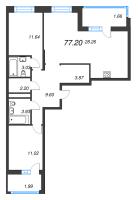 4 ккв (Евро) № 380 Корп.: 1 , Секция 4  в ЖК Аквилон Верба
