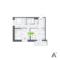 2 ккв № 69 Корп.: 1 , Секция 1  в ЖК Аквилон Verba