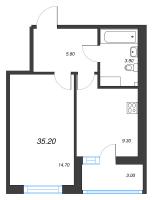 1 ккв № 49 Корп.: В , Секция 1  в ЖК Аквилон Янино