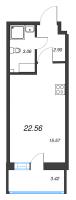 Студия № 228 Корп.: В , Секция 2  в ЖК Аквилон Янино
